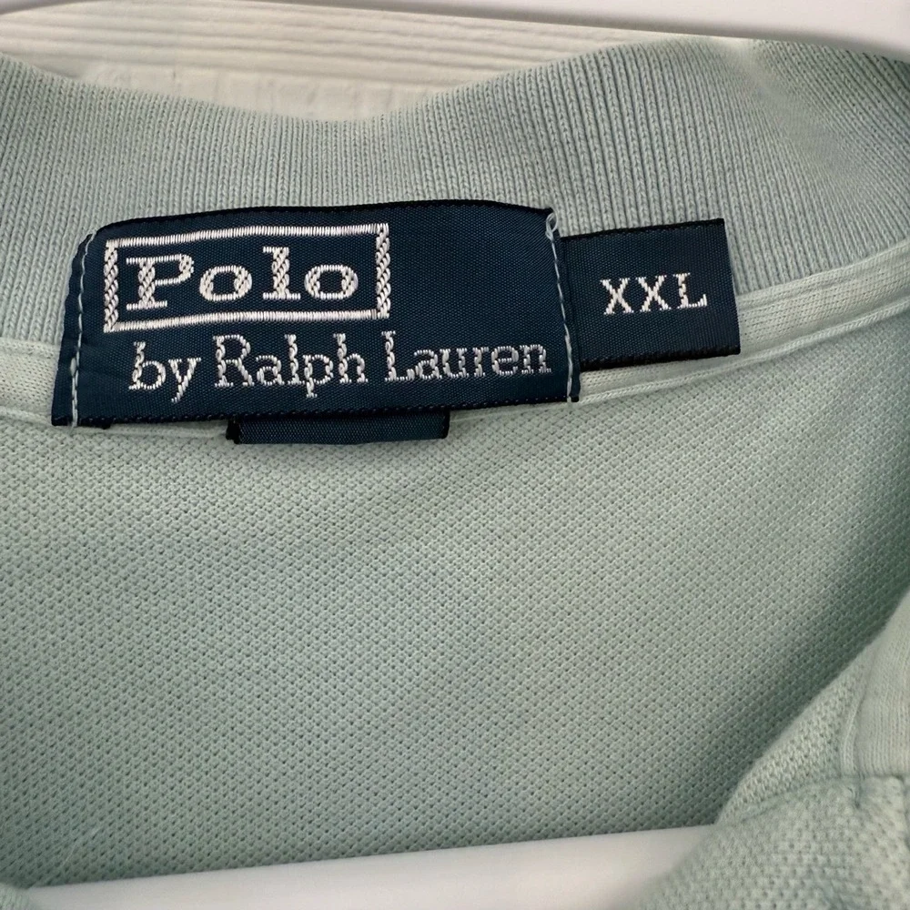 Polo‎ By Ralph Lauren Shirt Mens XXL Light Blue Polo Pink Pony Short Sleeve